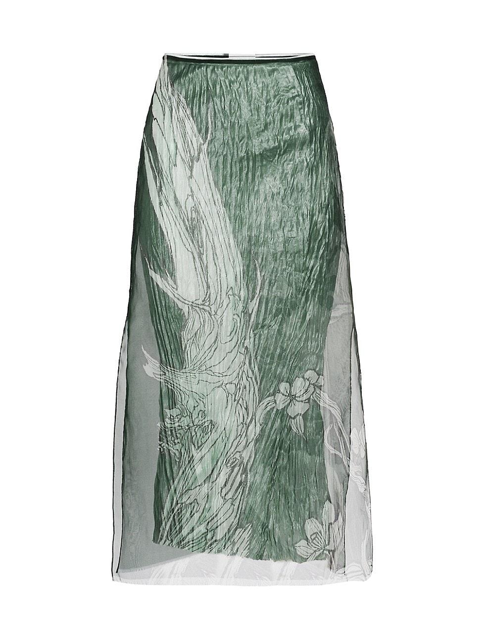 Womens Tree-Print Organza Skirt Product Image