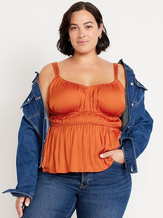 Waist-Defined Satin Top Product Image