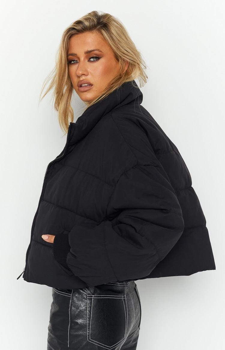 Fuego Puffer Cropped Jacket Black Product Image