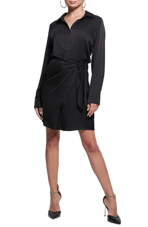 GUESS Alya Long Sleeve Mini Shirtdress Product Image