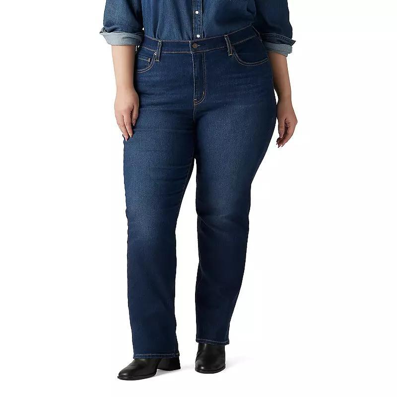 Plus Size Levis 724 High-Rise Straight Leg Jeans, Womens Chelsea Black Glow Product Image