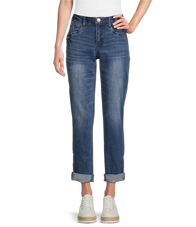 Democracy #double;Ab#double;solution® Wide-Leg Cuffed Hem Girlfriend Jeans Product Image