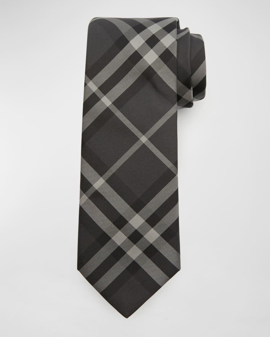 Mens Manston Charcoal Check Tie Product Image