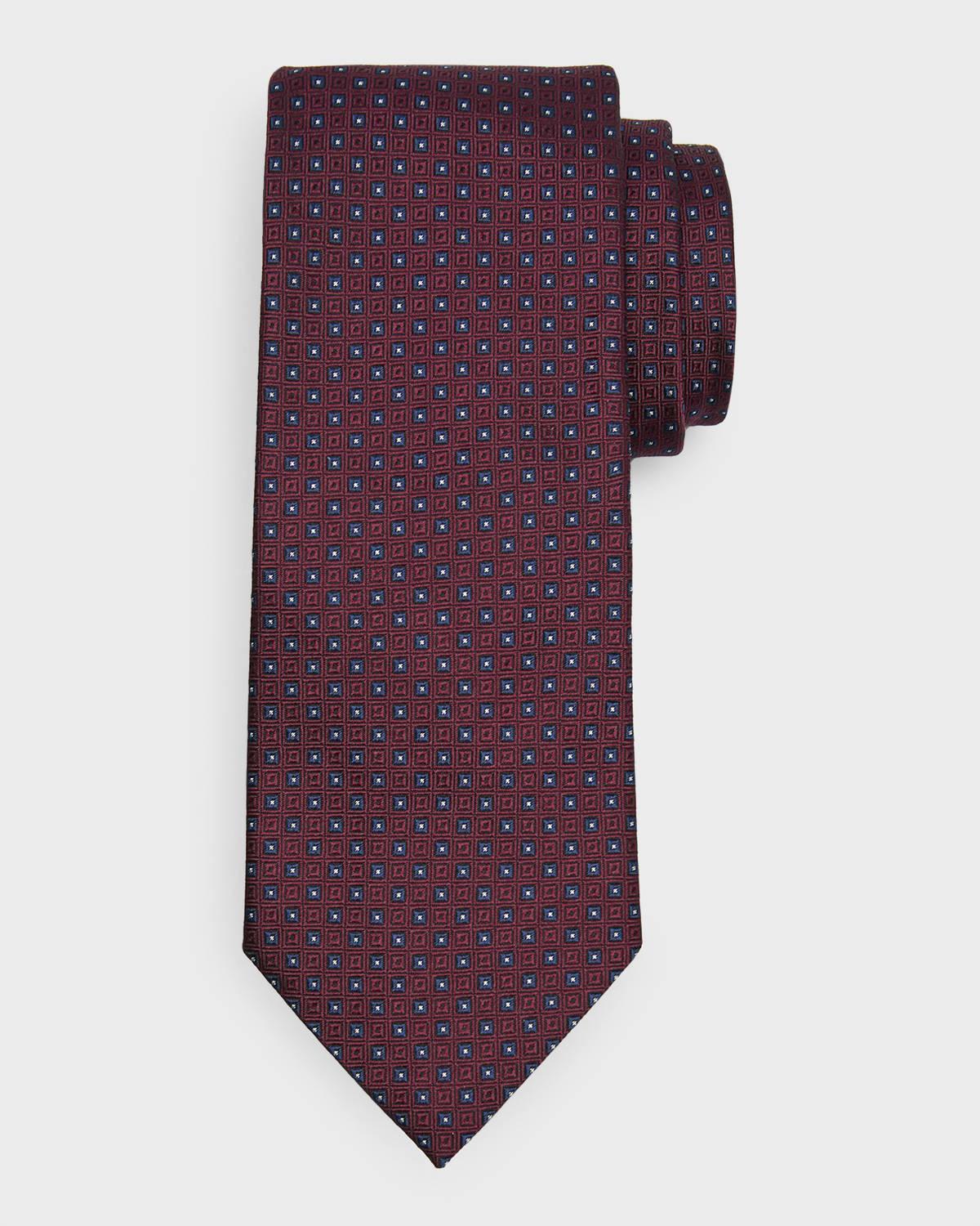 Mens Small Boxes Silk Tie Product Image