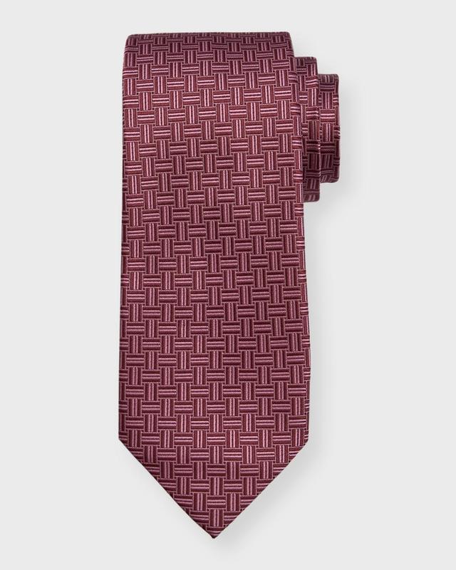 Mens Basketweave Silk Tie Product Image