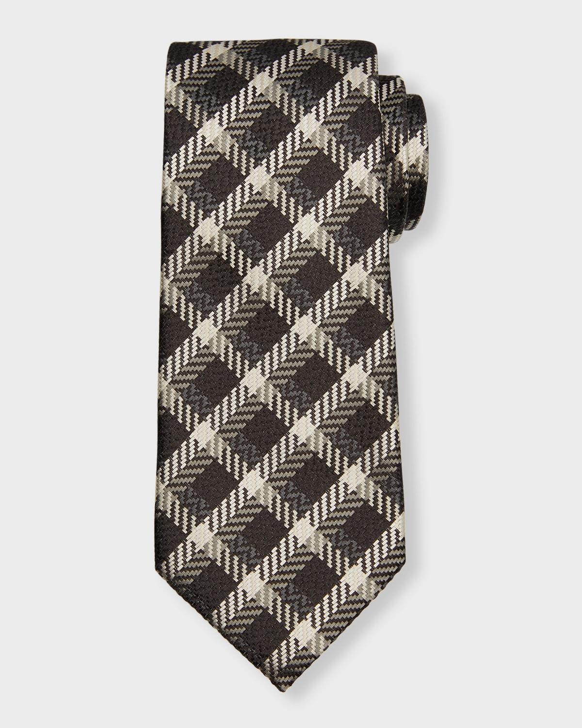 Mens Multi-Check Silk Tie Product Image