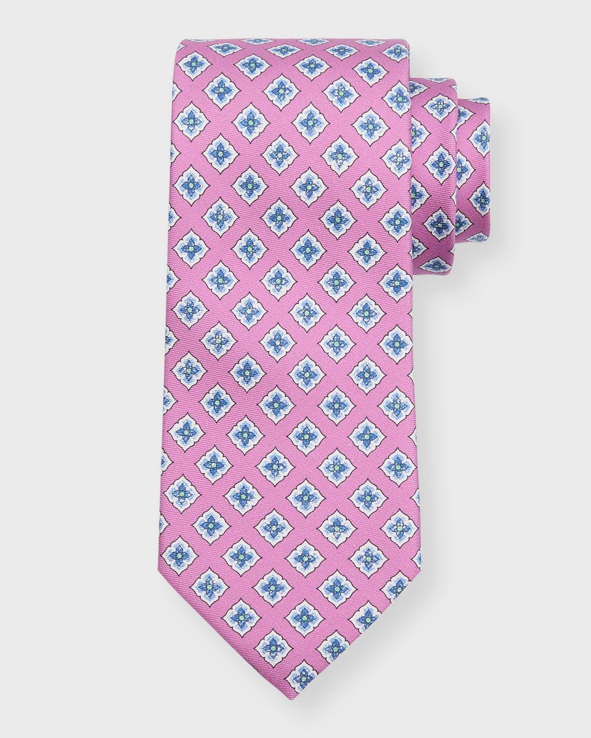 Mens Silk Floral-Print Tie Product Image