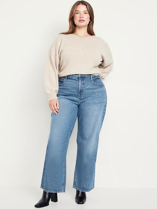 Curvy Extra High-Waisted Sky-Hi Wide-Leg Jeans Product Image