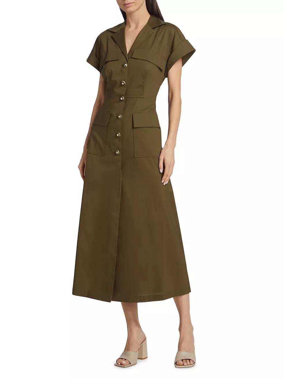 Cotton-Blend Midi Shirtdress Product Image