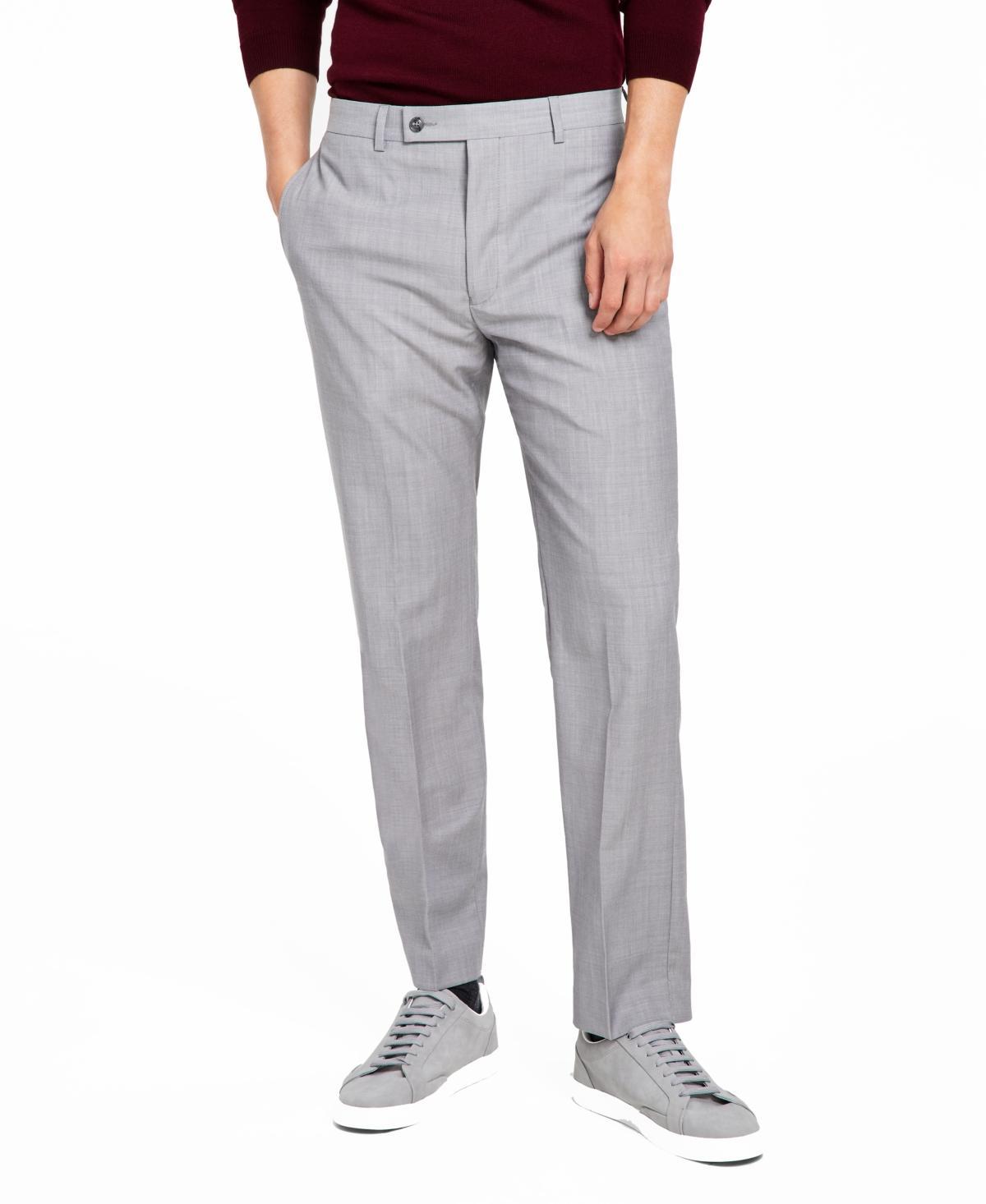 Calvin Klein Mens Slim Fit Heather Grey Suit Pants - Grey - 40W x 30L Product Image