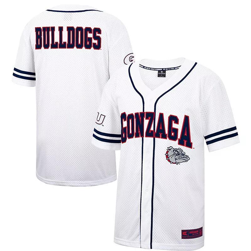 Mens Colosseum White/Navy Gonzaga Bulldogs Free Spirited Baseball Jersey Product Image