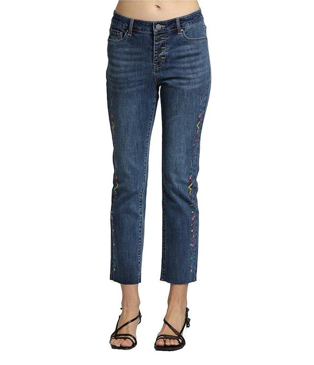 APNY Embroidered Straight Leg Cropped Jean Product Image