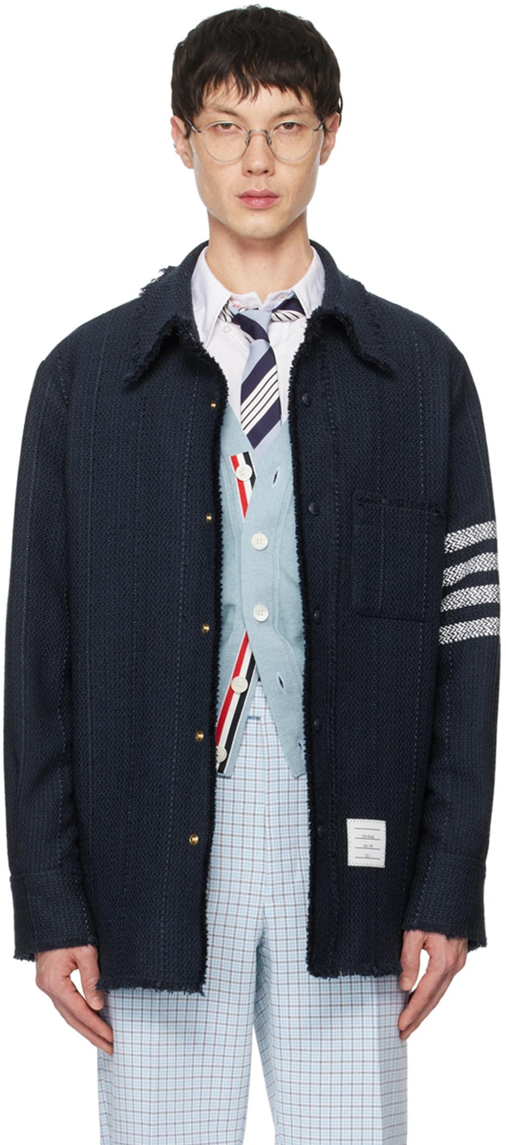 4-bar Stripe Shirt Jacket In 415 Navy Product Image