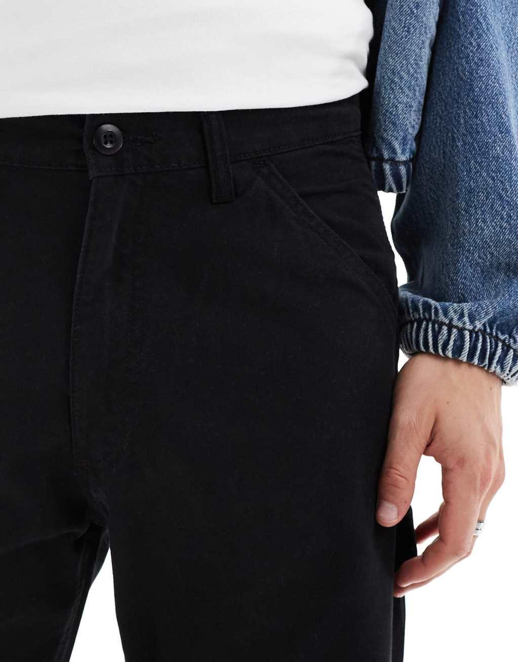 Jack & Jones loose fit carpenter pants in black  Product Image