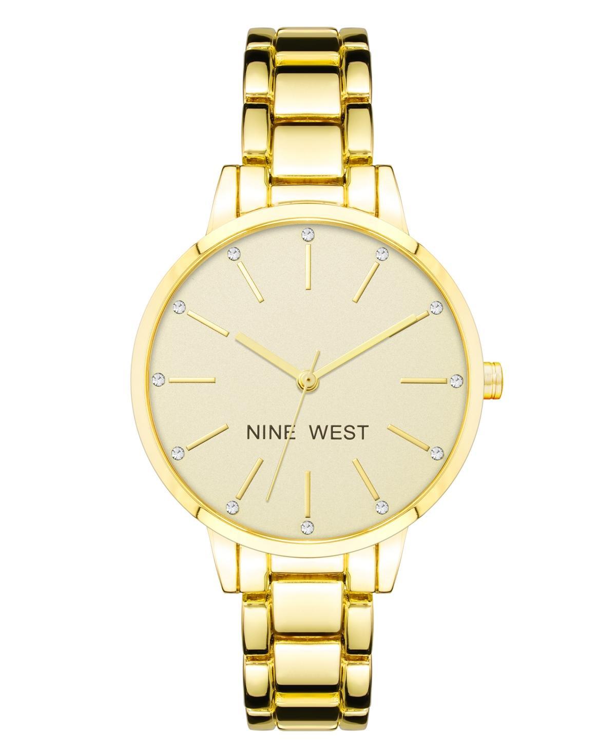 Nine West Womens Quartz Gold-Tone Alloy Link Bracelet Watch, 36mm Product Image