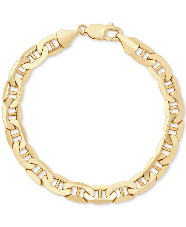 Italian Gold Mens Polished Mariner Link Chain Bracelet in 14k Gold Product Image