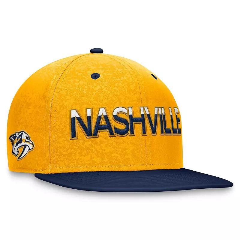 Mens Fanatics Branded  Navy/Gold Nashville Predators Authentic Pro Rink Two-Tone Snapback Hat Product Image