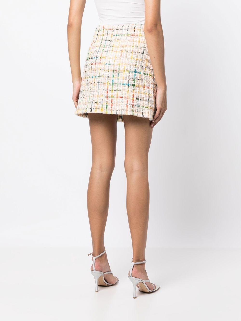 Women's Multicolor Boucle Tweed Mini Skirt In Ivory Multi Product Image