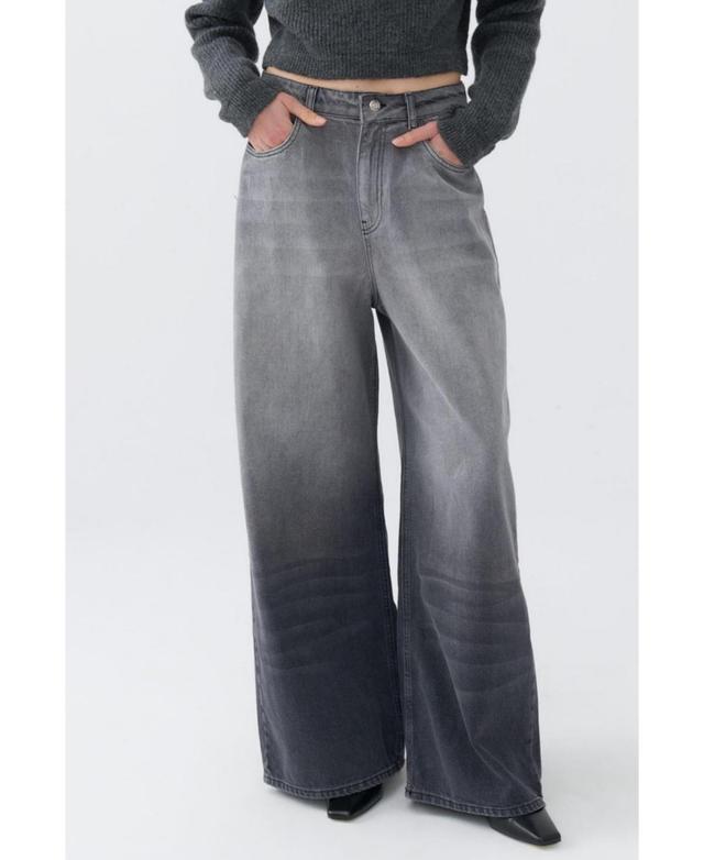 Nocturne Womens Wide Leg Gradient Jeans Product Image