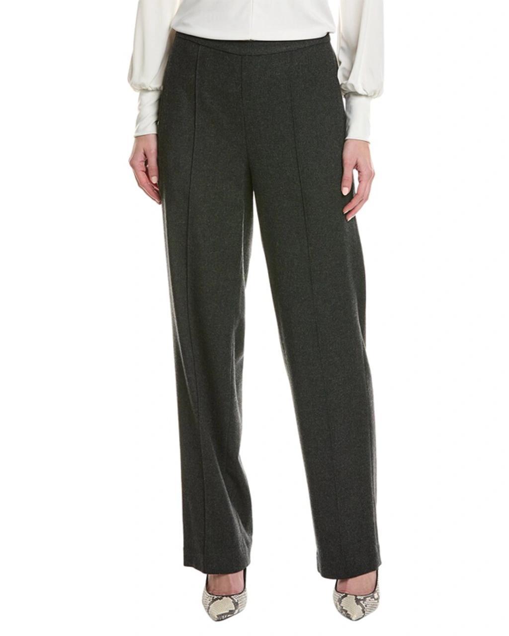 Mid-rise Wool-blend Wide Leg Pant In Grey product image