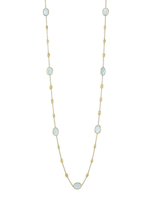 Womens Siviglia 18K Yellow Gold & Aquamarine Station Necklace Product Image