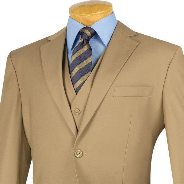 Morgan Collection - Regular Fit 3 Piece Suit 2 Button Khaki Product Image