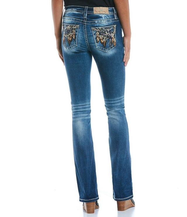 Miss Me Mid Rise Bohemian Dream Catcher Bootcut Jeans Product Image