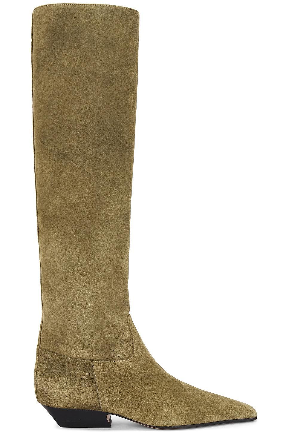 KHAITE Marfa Classic Flat Knee High Boot in Brown Product Image