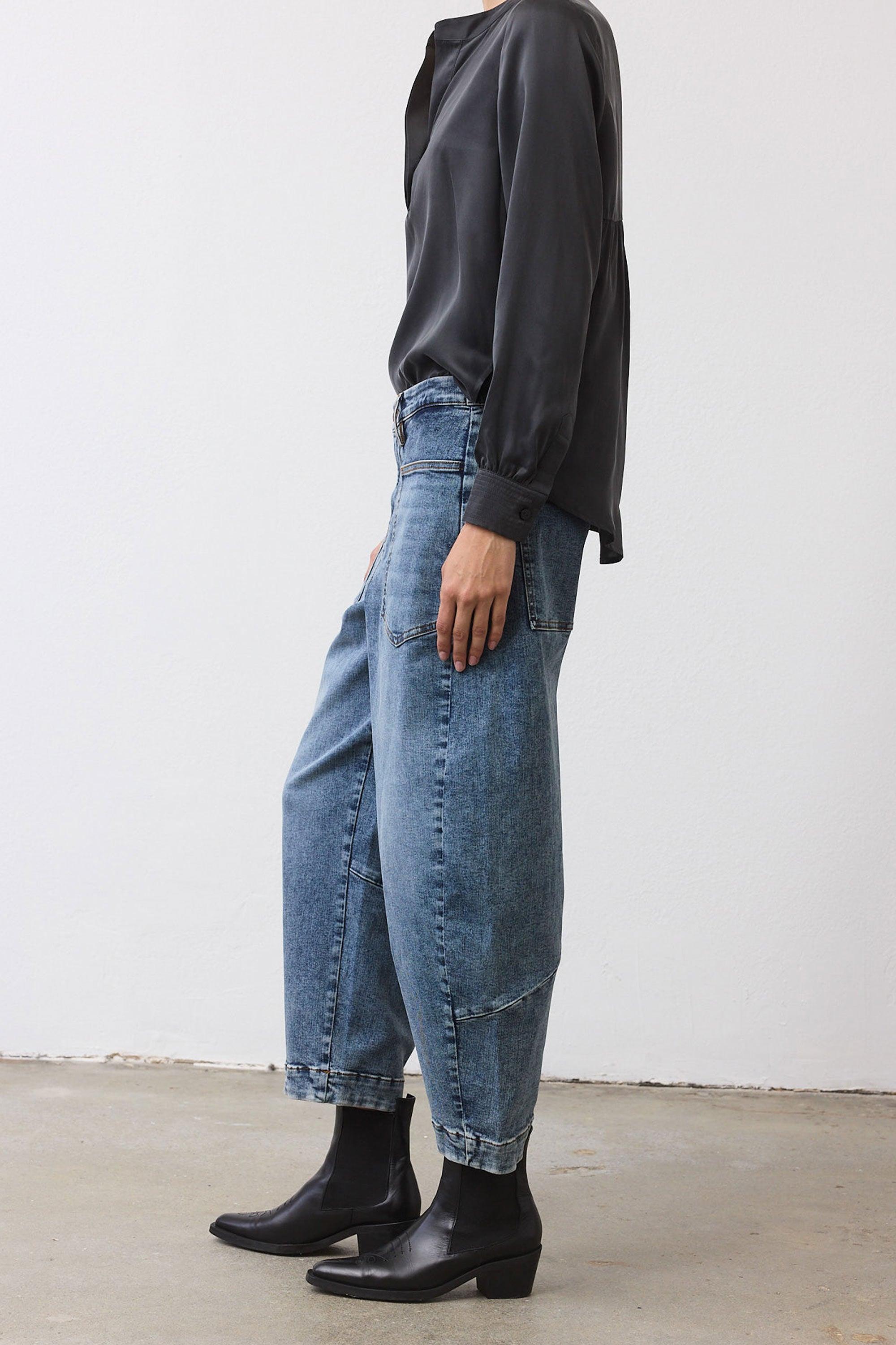 The Petite Slouchy Denim Pants Product Image