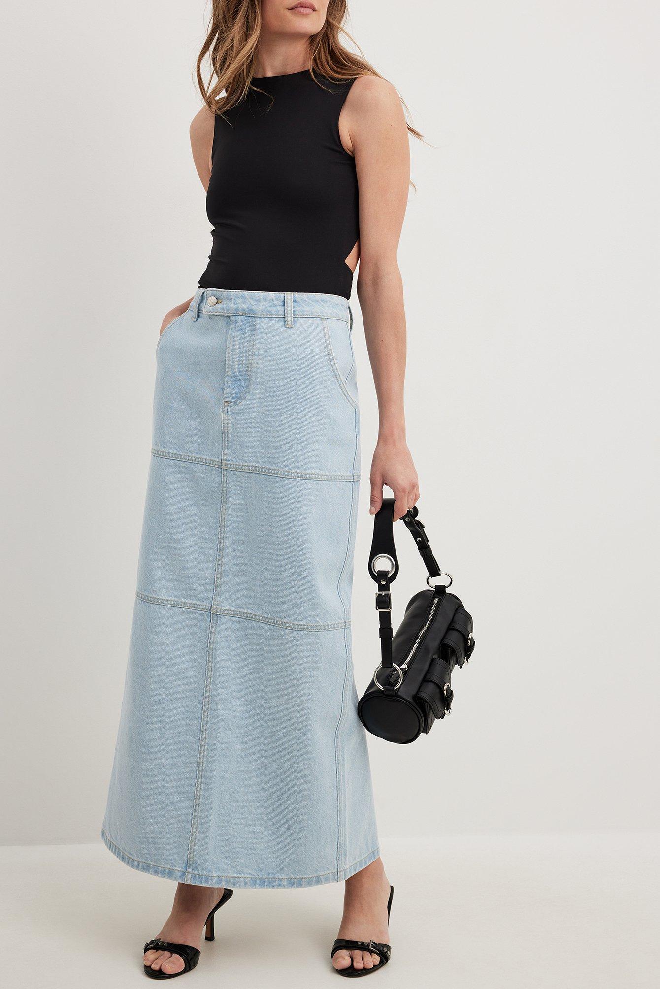 Denim Slit Maxi Skirt product image