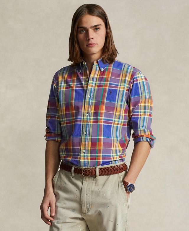 Polo Ralph Lauren Mens Classic-Fit Madras Workshirt - Royal Product Image