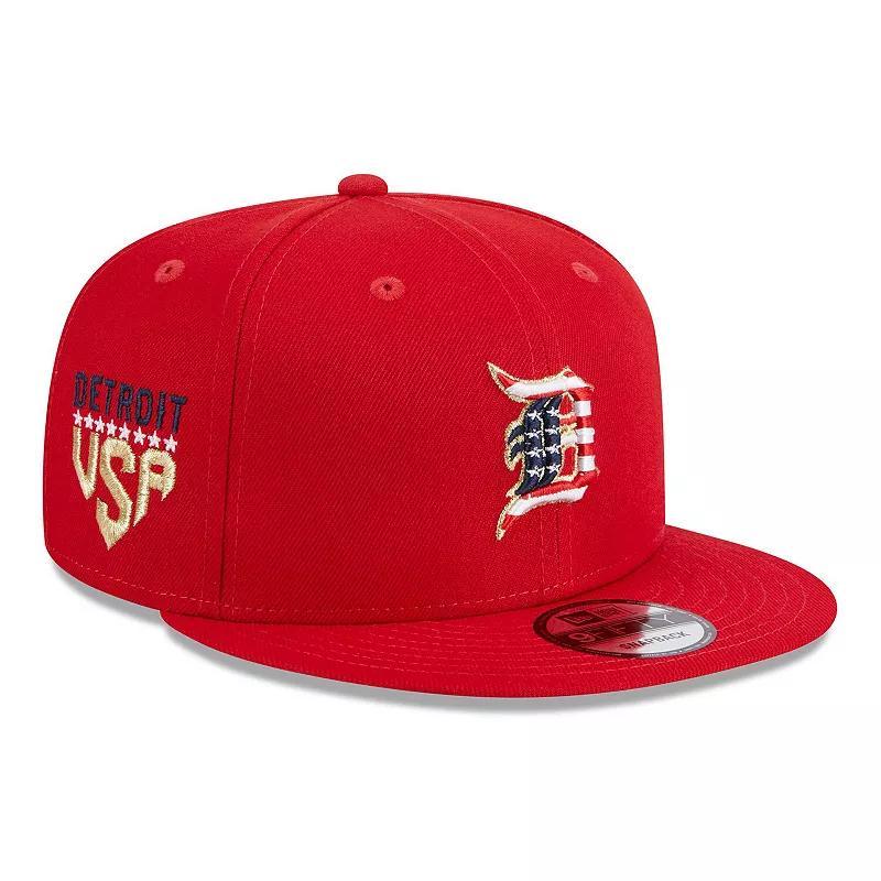 Mens New Era Red Detroit Tigers 2023 Fourth of July 9FIFTY Snapback Adjustable Hat Product Image