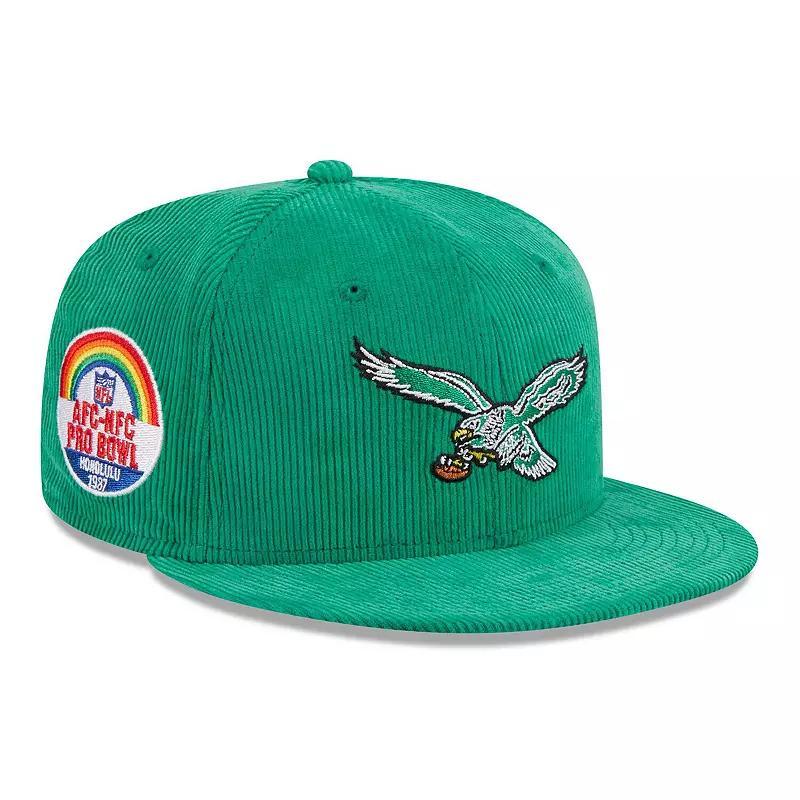 Mens New Era Kelly Green Philadelphia Eagles Throwback Cord 59FIFTY Fitted Hat Product Image