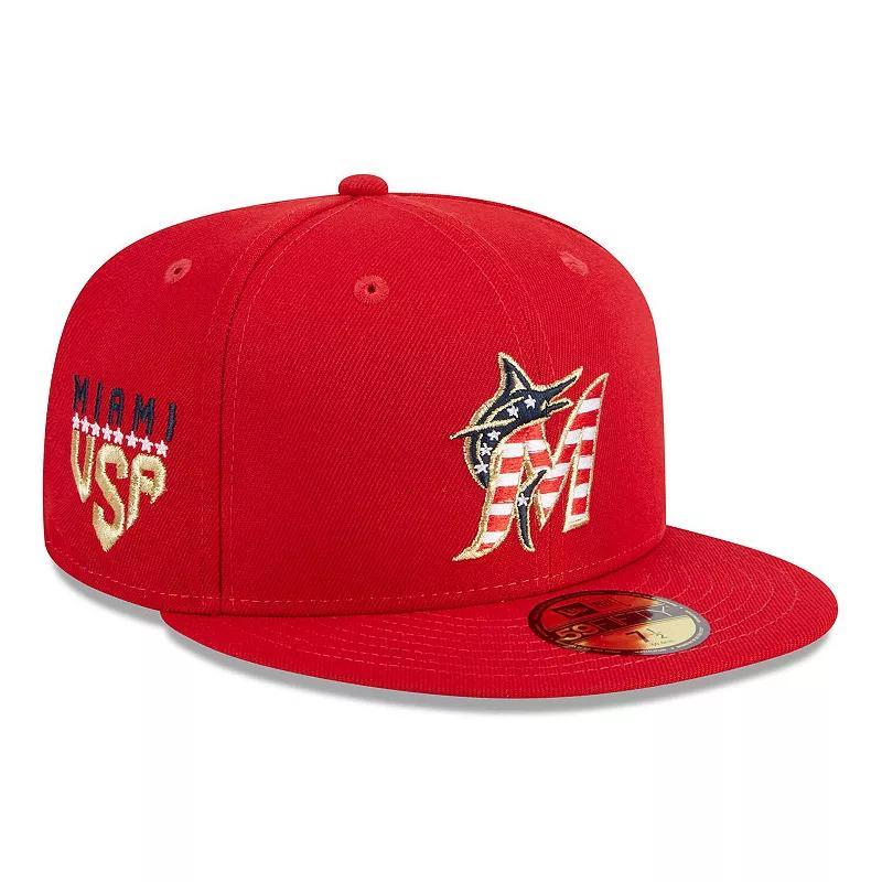 Mens New Era Miami Marlins 2023 Fourth of July 59FIFTY Fitted Hat Product Image