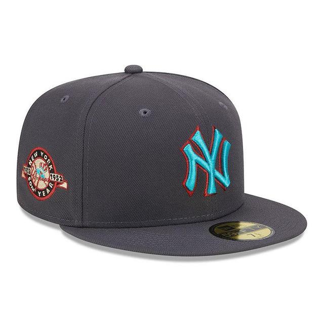 Mens New Era Graphite New York Yankees Print Undervisor 59FIFTY Fitted Hat Dark Grey Product Image