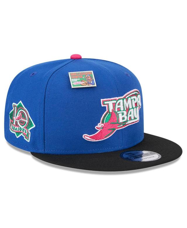 New Era Mens Royal Tampa Bay Rays Watermelon Big League Chew Flavor Pack 9FIFTY Snapback Hat - Royal, Black Product Image