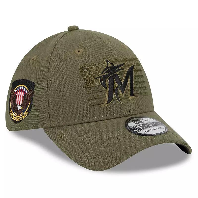 Mens New Era Miami Marlins 2023 Armed Forces Day 39THIRTY Flex Hat Product Image