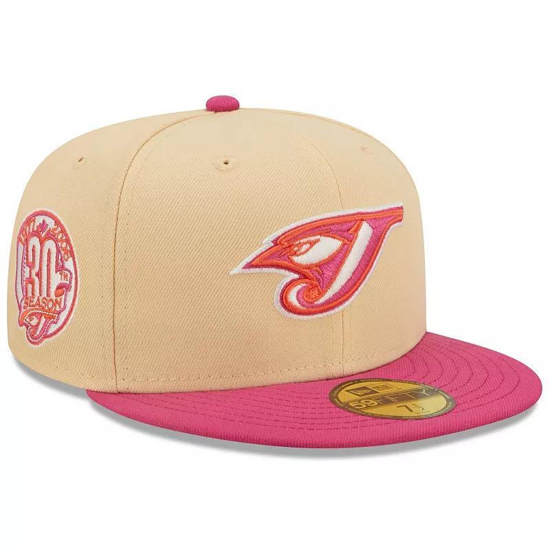 Mens New Era /Pink Toronto Blue Jays 30th Season Mango Passion 59FIFTY Fitted Hat Product Image