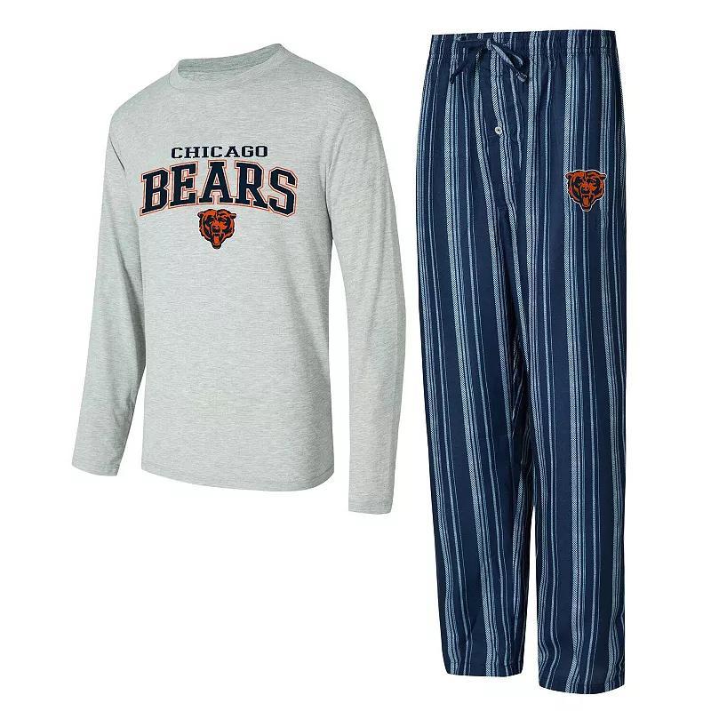 Mens Concepts Sport Chicago Bears Petition Long Sleeve T-Shirt & Pants Sleep Set Blue Product Image