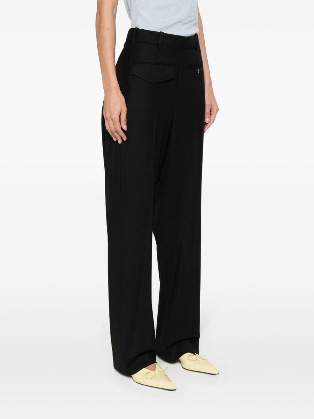 Twill Tapered Trousers In Black Product Image