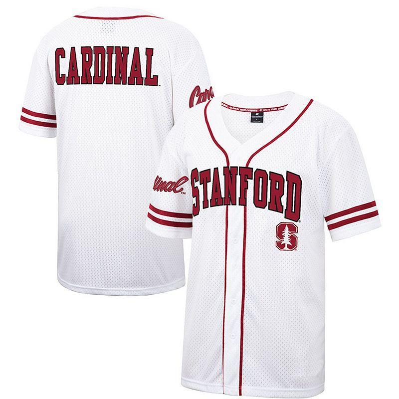 Mens Colosseum White/Cardinal Stanford Cardinal Free Spirited Baseball Jersey STF White Product Image