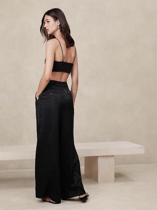 Jacquard Pleated Wide-Leg Pant Product Image