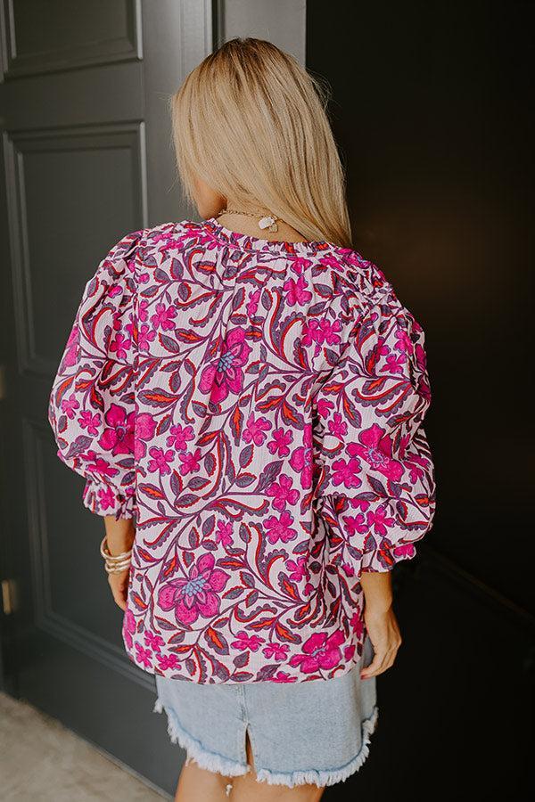 Endearing Romance Floral Top in Pink Curves Product Image