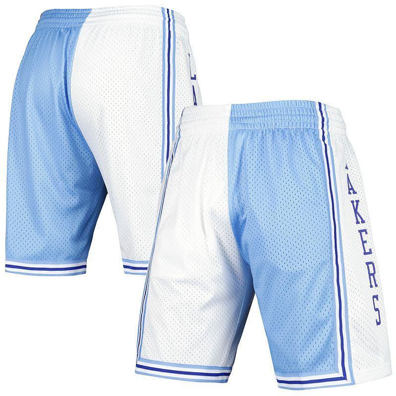 Mens Mitchell & Ness Powder Blue/White Los Angeles Lakers Hardwood Classics 1996 Split Swingman Shorts Product Image