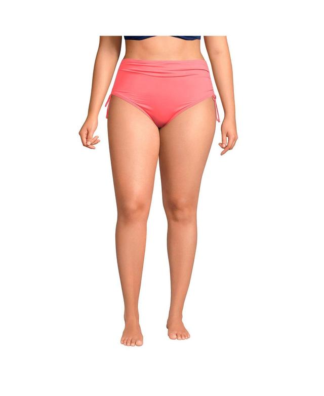 Lands End Plus Size Adjustable High Waisted Bikini Swim Bottoms Product Image