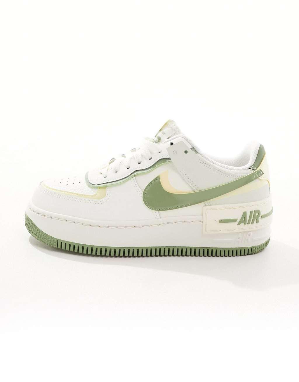 Nike Air Force 1 Shadow sneakers in white and green Product Image