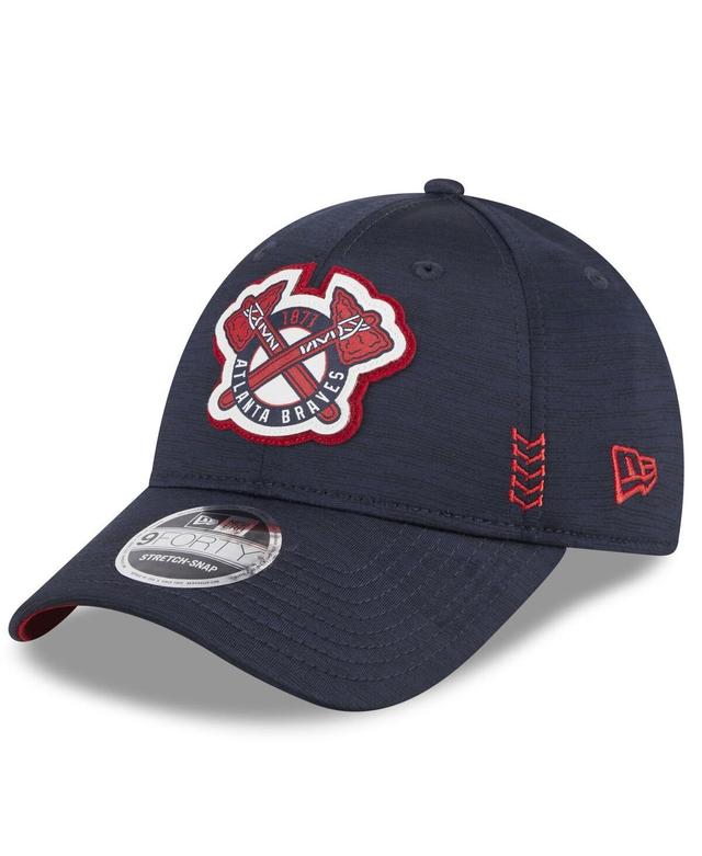 Mens New Era Navy Atlanta Braves 2024 Clubhouse 9FORTY Adjustable Hat Product Image