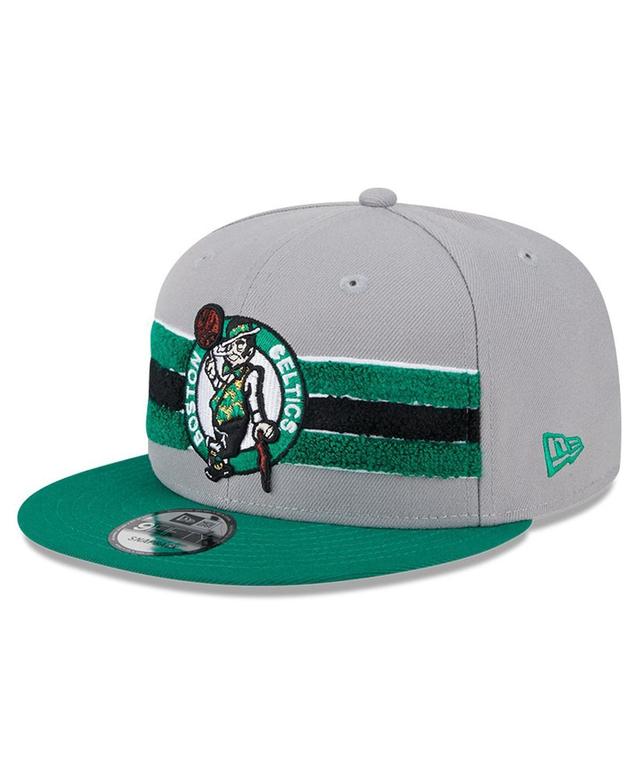 Mens New Era Gray Boston Celtics Chenille Band 9FIFTY Snapback Hat Product Image