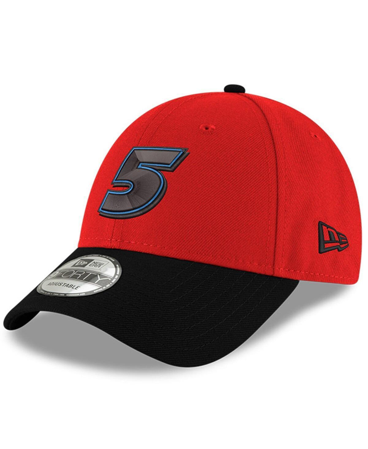 Mens New Era Scarlet Kyle Larson 9FORTY Snapback Adjustable Hat - Scarlet Product Image