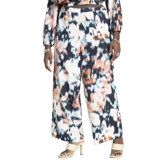 Eloquii Womens Pull On Printed Wide Leg Pant Product Image